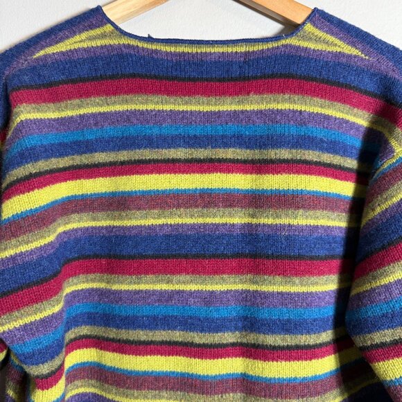 Vtg Jones New York Sport Lambswool Striped V-Neck Sweater Pullover Women's Small - Picture 9 of 11